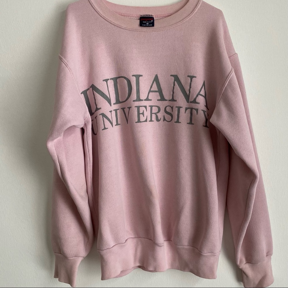 80s Vintage Indiana University Pink Crewneck